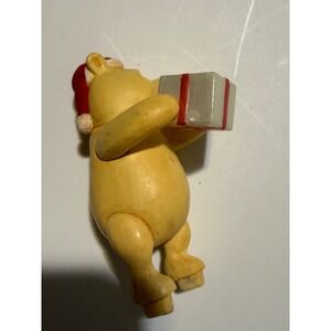 Disney Winnie the Pooh Christmas Santa Hat Gift PVC Figure Vintage Collectible